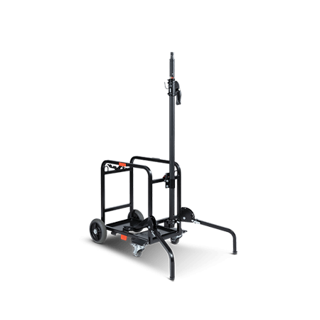 Portable trolley with extension pole compatible with lighting