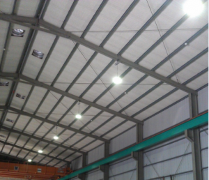High bay light installed in steel plant