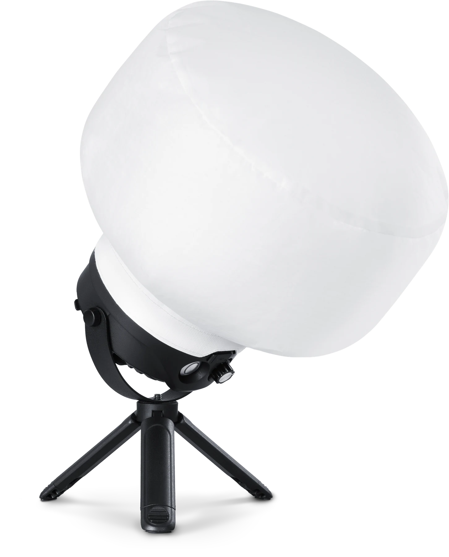 HANDI portable LED balloon light tilted at a 45-degree angle
