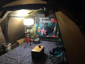 commercial lighting installations in tent
