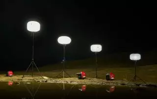 道路工程夜間施工使用 YUANG LIGHT LED 氣球燈提升工地安全